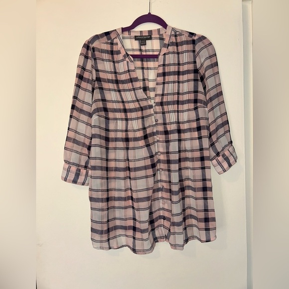 A Pea in the Pod Pink and Black Plaid Shirt - Picture 6 of 9